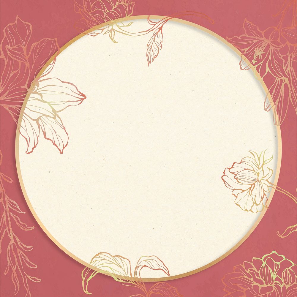 Vintage blooming floral pattern frame