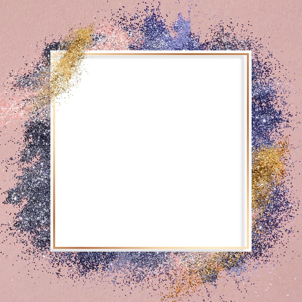 Glitter frame vector pink sparkly background