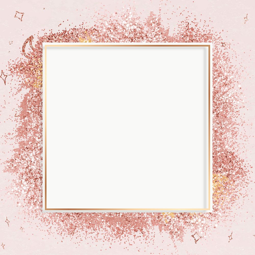 Rose gold glitter frame vector | Premium Vector - rawpixel