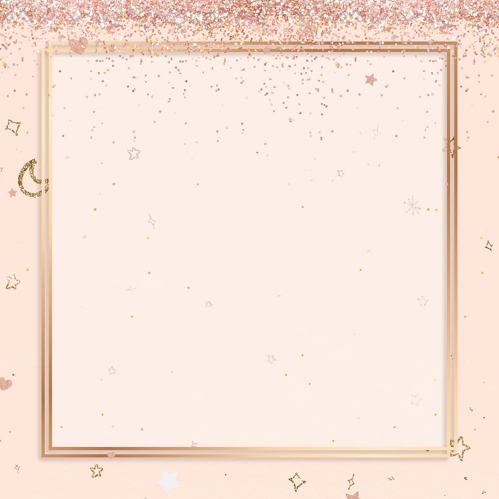 Glitter frame vector pink sparkly background