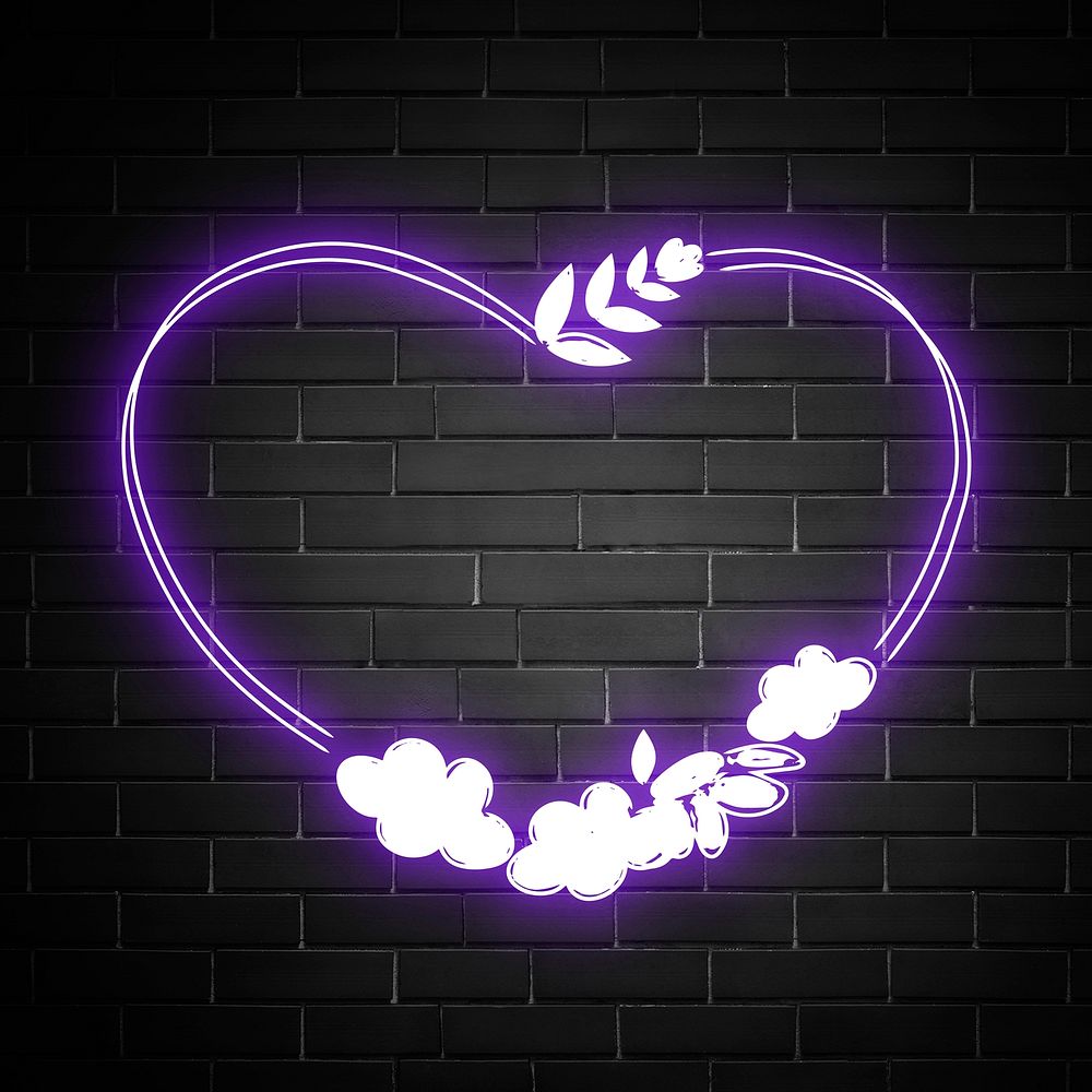 Glowing neon frame floral vector for kids