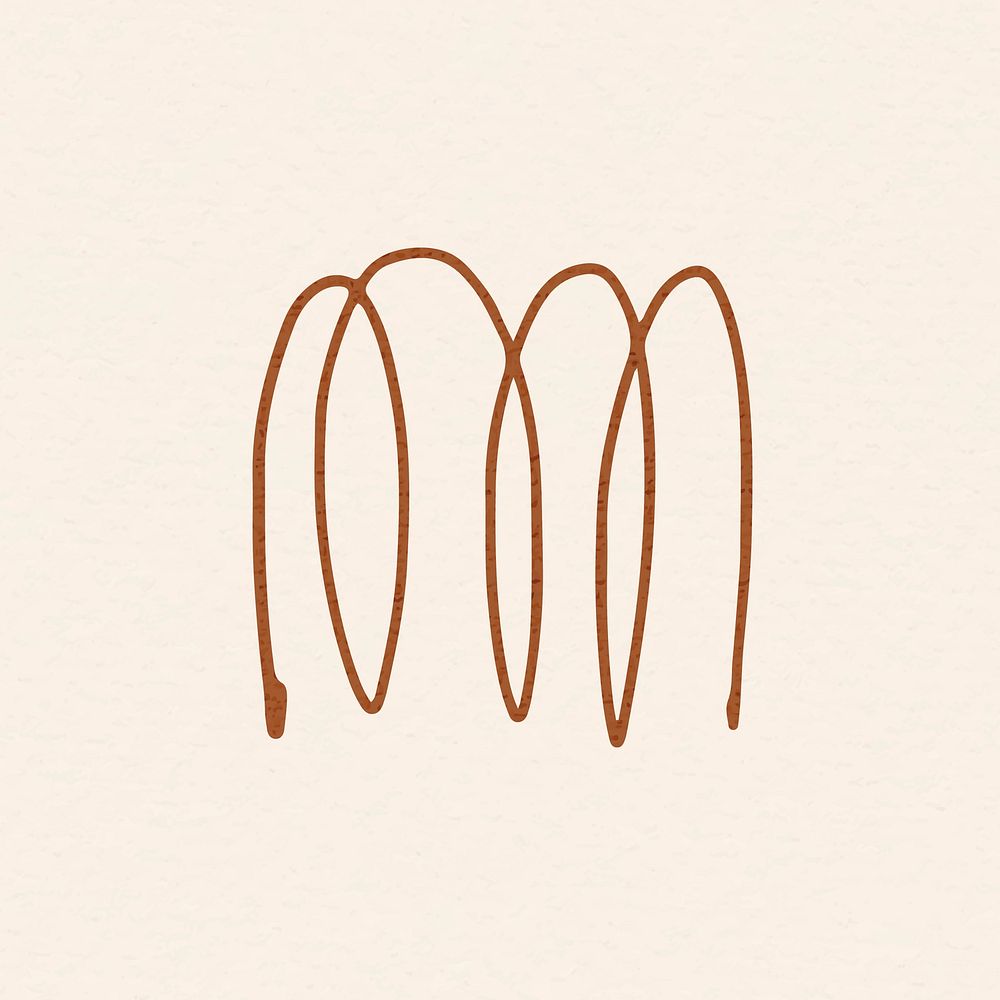 Brown doodle vector line art design element