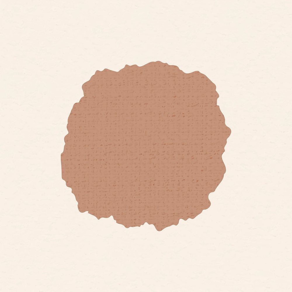 Brown textured circle vector sticker in earth tone