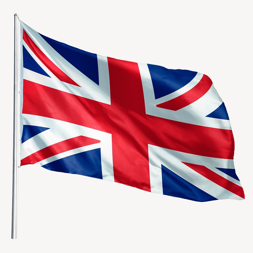 Waving United Kingdom, UK flag, national symbol graphic