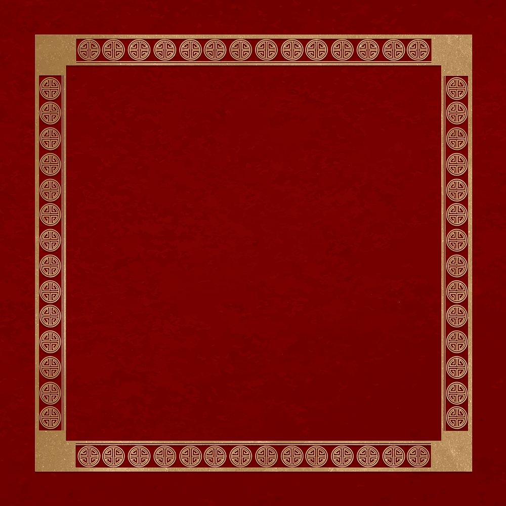 Chinese frame Lu symbol vector pattern gold square in Chinese New Year theme