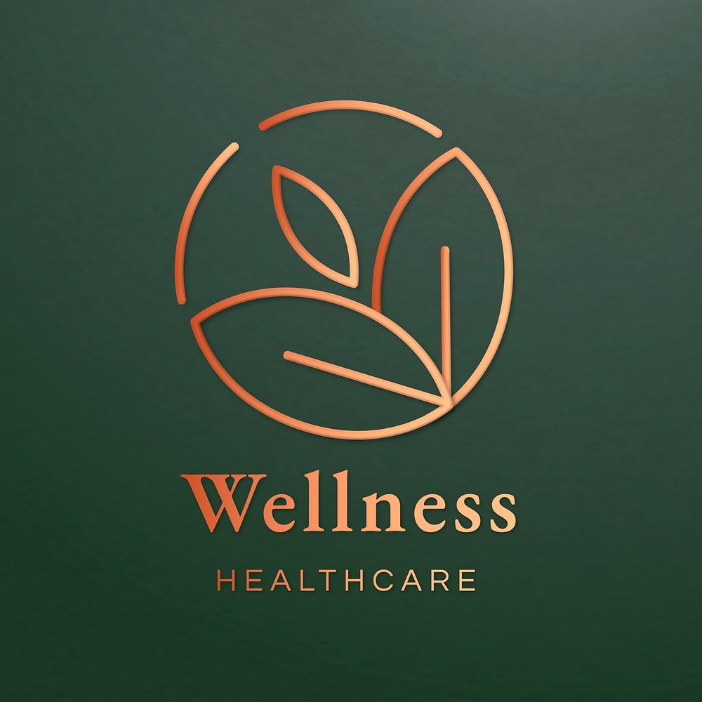 Editable wellness logo template vector