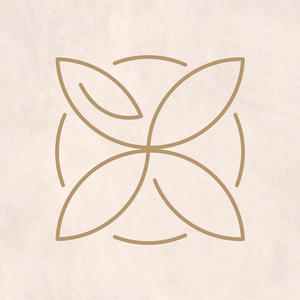 Abstract lotus minimalist vector logo for spa health and wellness