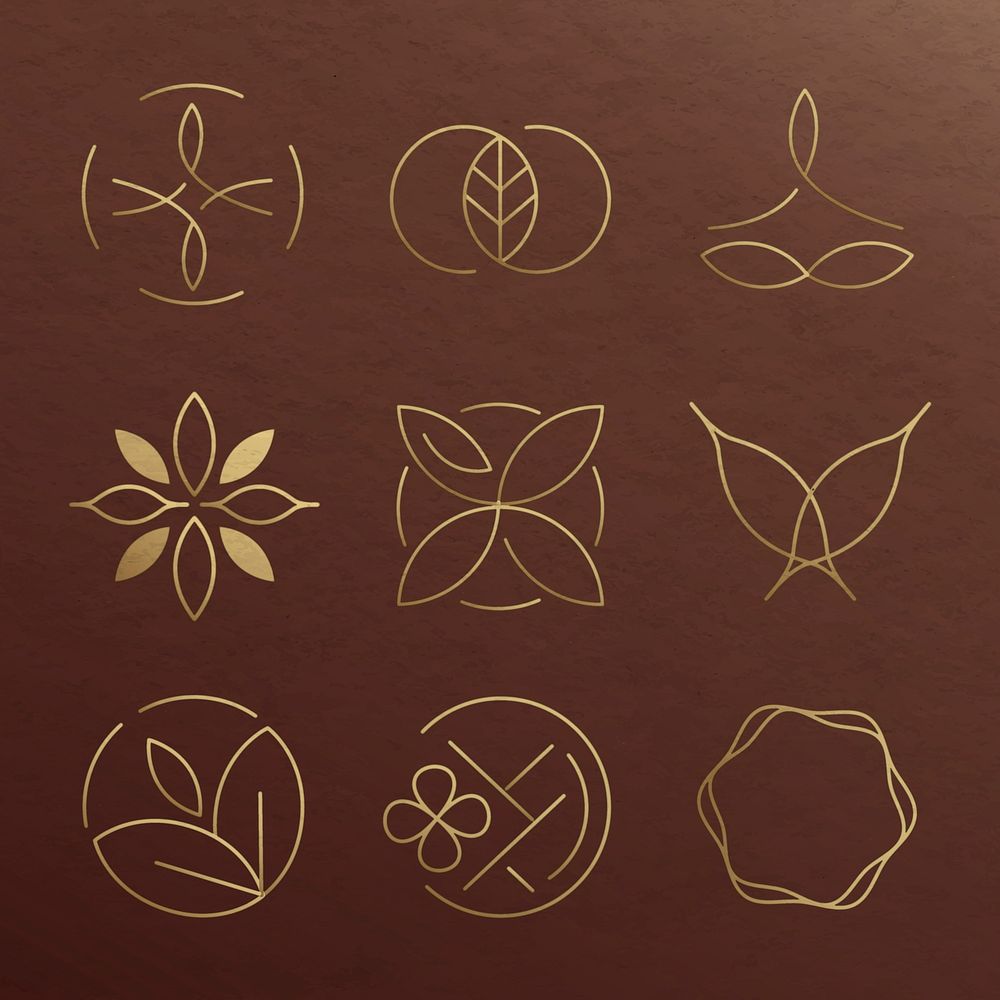 Luxury logo vector for health and wellness collection on umber