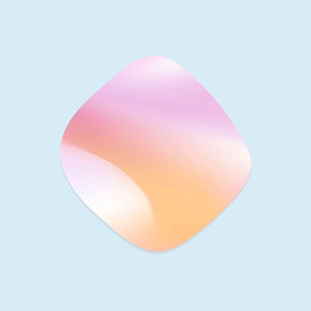 Gradient sticker vector pink and orange square shape
