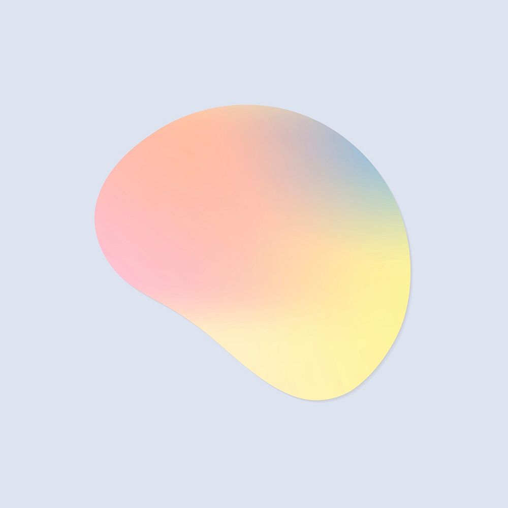 Holographic badge vector peachy orange gradient irregular shape