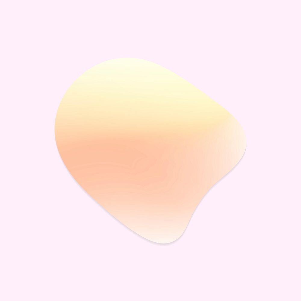 Holographic sticker vector pastel orange gradient irregular shape