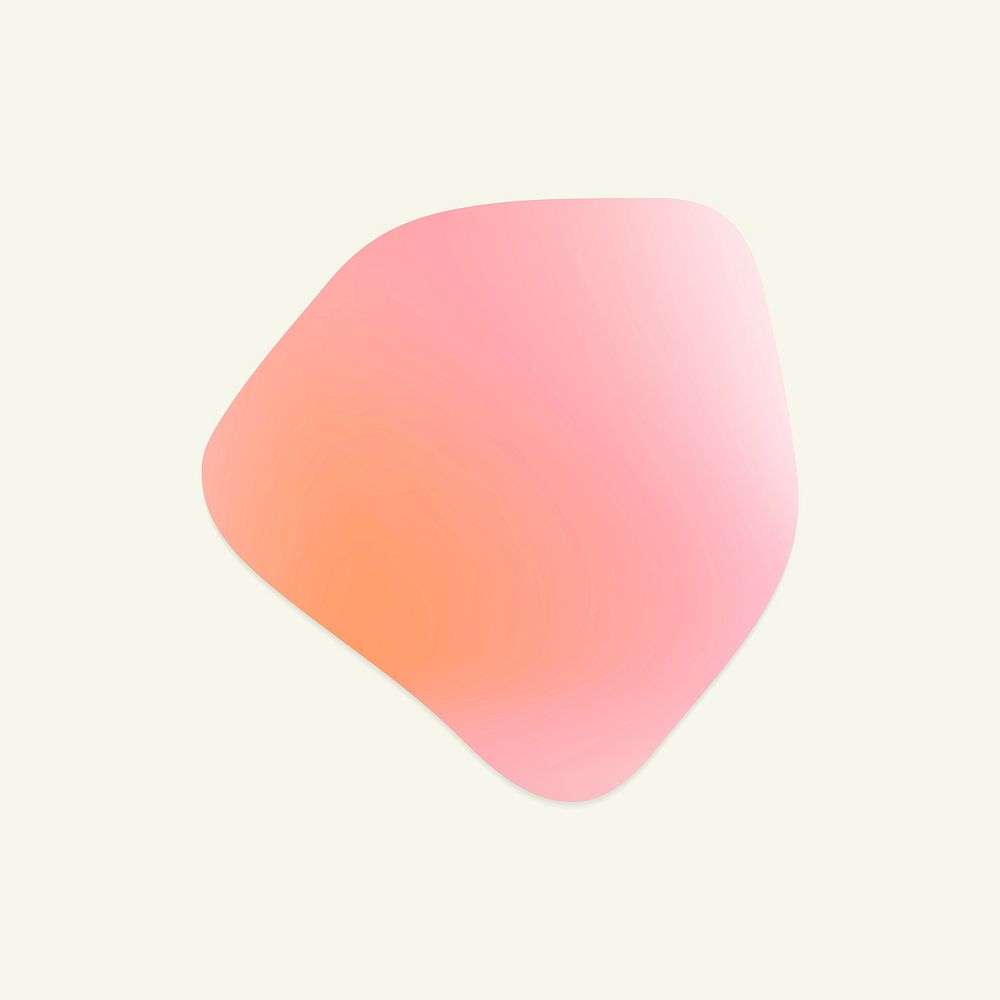Gradient sticker vector peachy pink pentagon shape