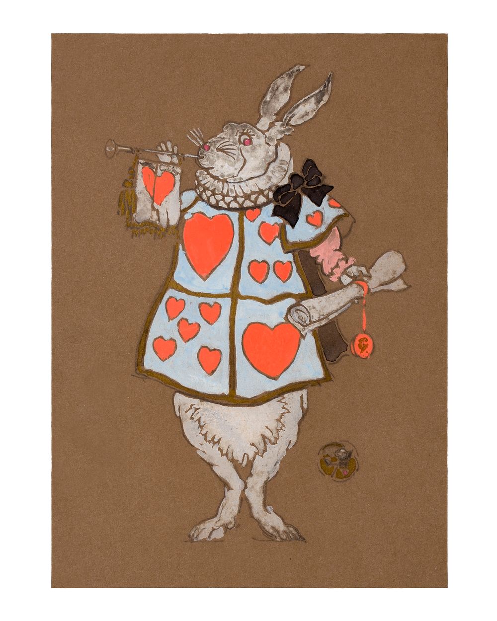White Rabbit art print, William Penhallow Henderson's famous character for Alice in Wonderland (1915). Original from The…
