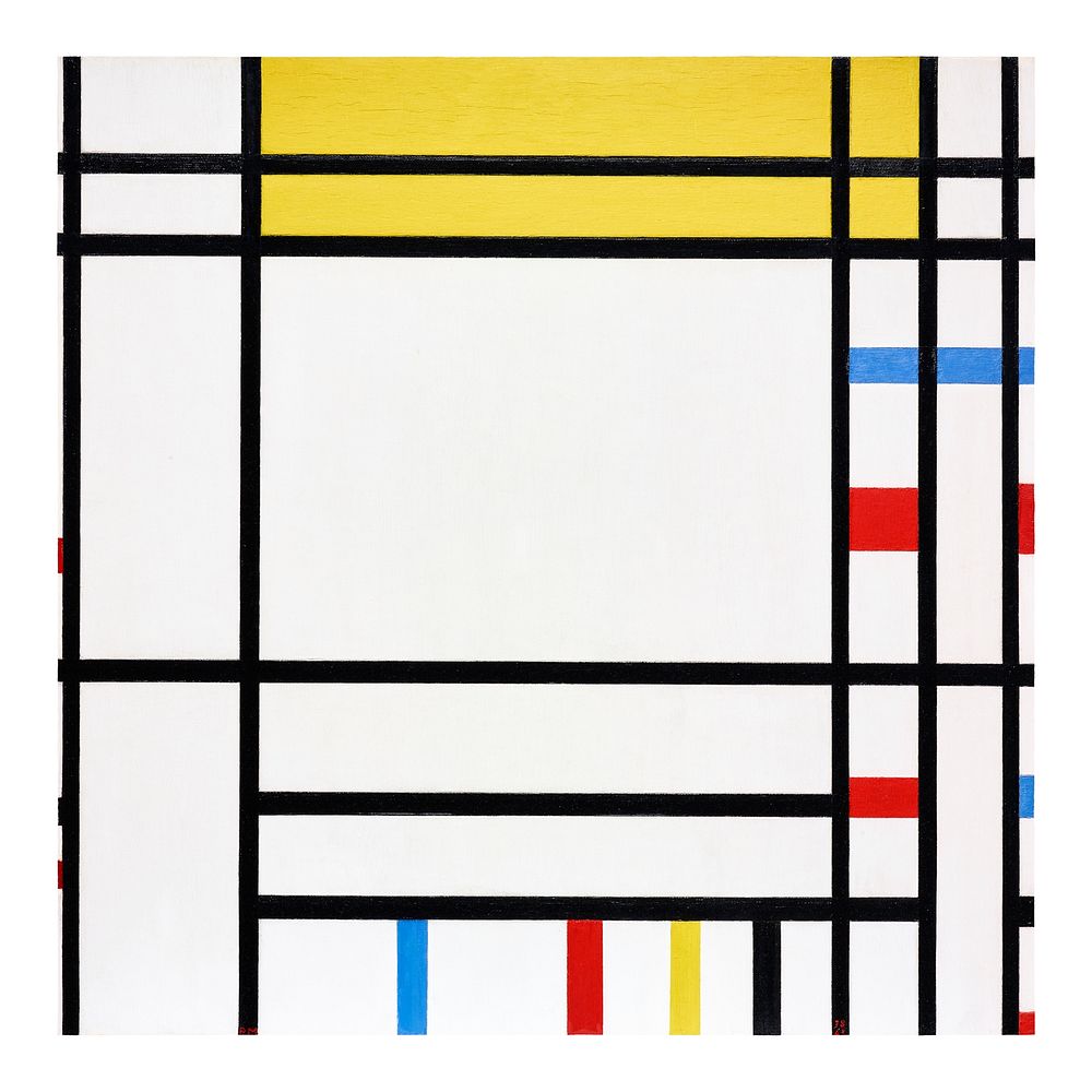Piet Mondrian abstract poster, famous Place de la Concorde painting (1938&ndash;1943). Original from The Art Institute of…