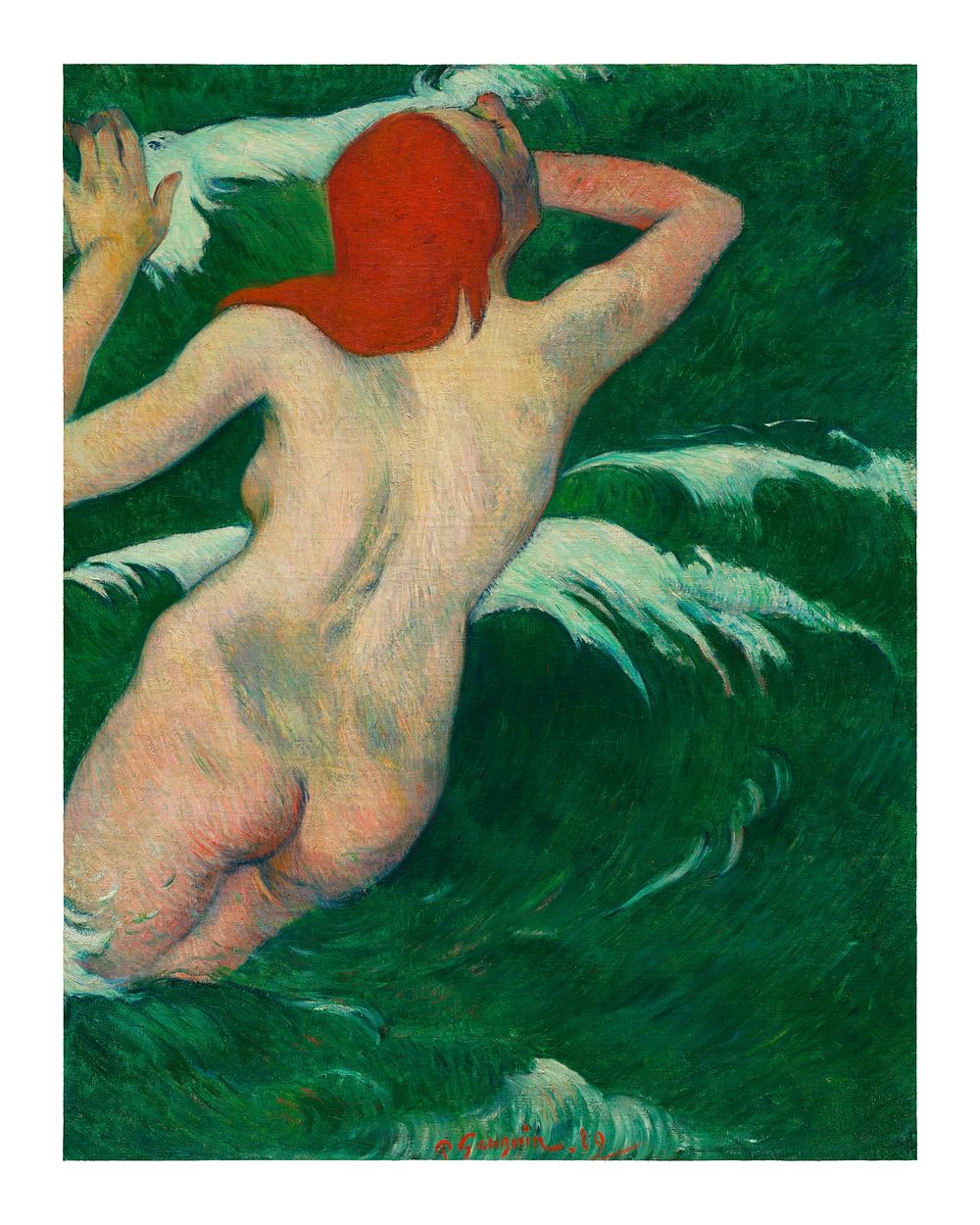 Paul Gauguin art print, In the Waves painting (1889).Original from The Cleveland Museum of Art. Digita lly enhanced by…