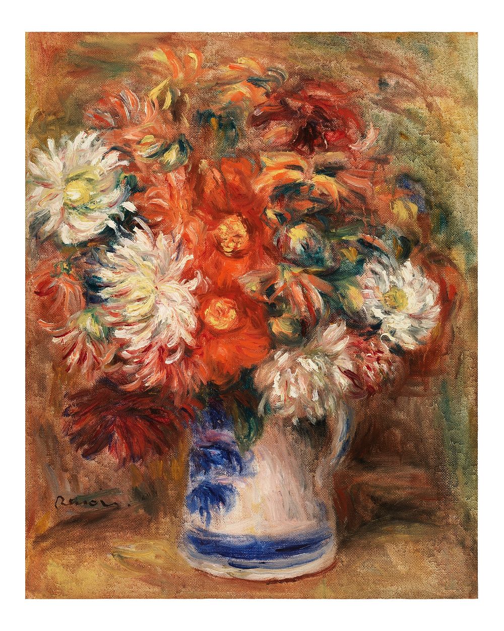 Pierre-Auguste Renoir poster Bouquet (1919). Original from Barnes Foundation. Digitally enhanced by rawpixel.