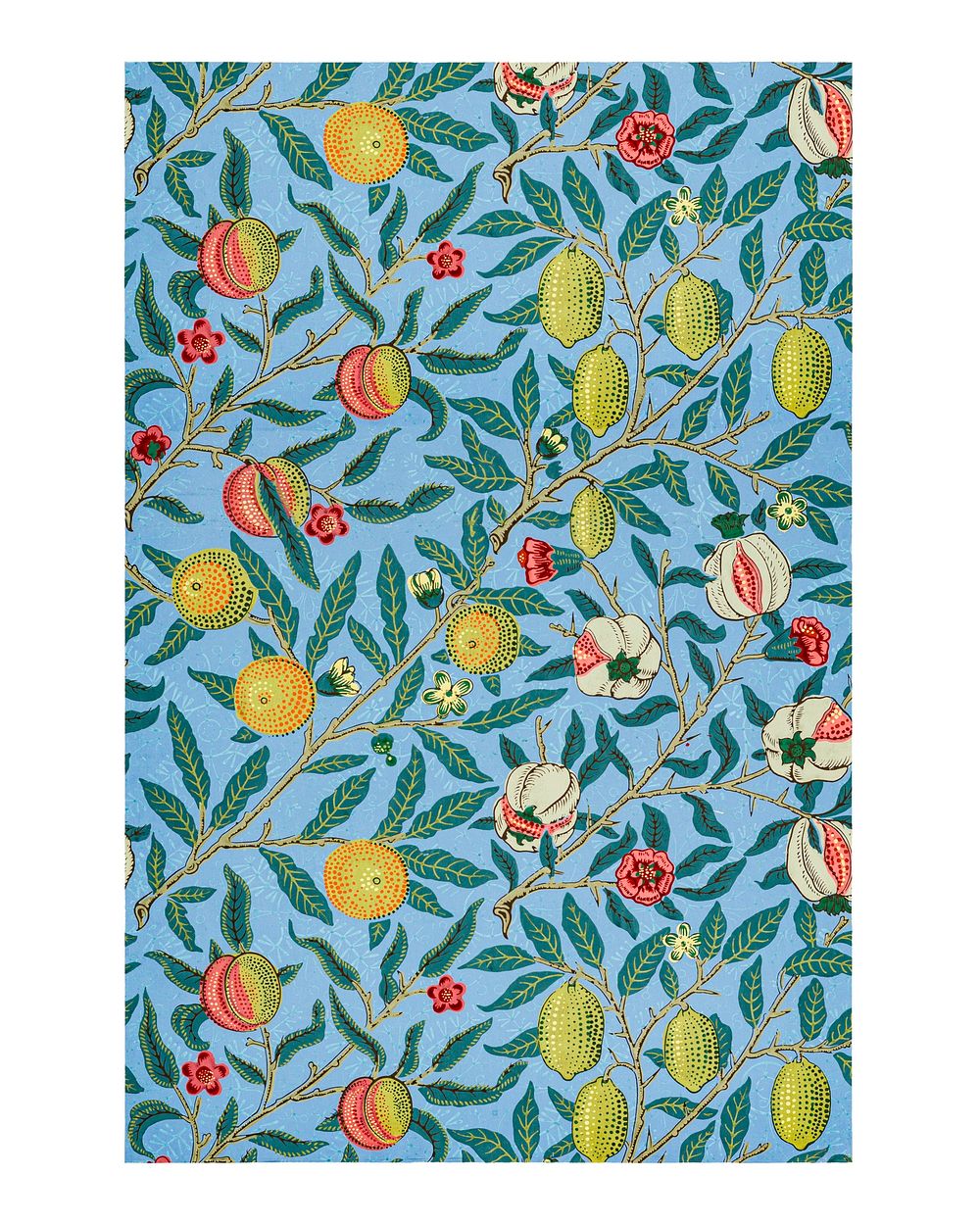 William Morris poster, vintage Four fruits pattern wall decor (1862). Original from The Smithsonian Institution. Digitally…