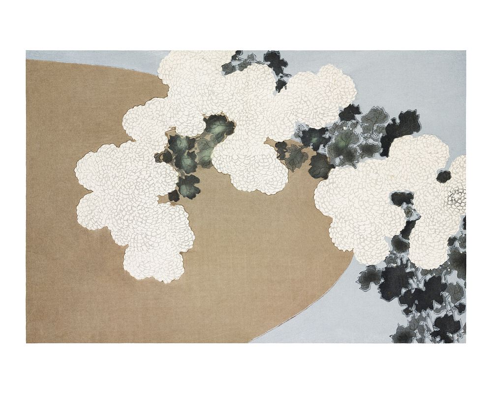 Kamisaka Sekka flower woodblock print, vintage Blossom from Momoyogusa&ndash;Flowers of a Hundred Generations wall art decor