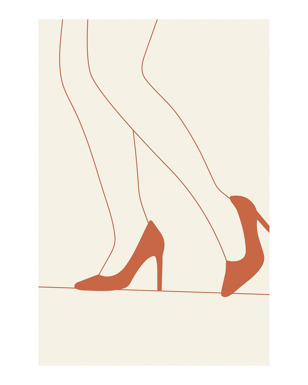 Heels art print, women's legs wall decor