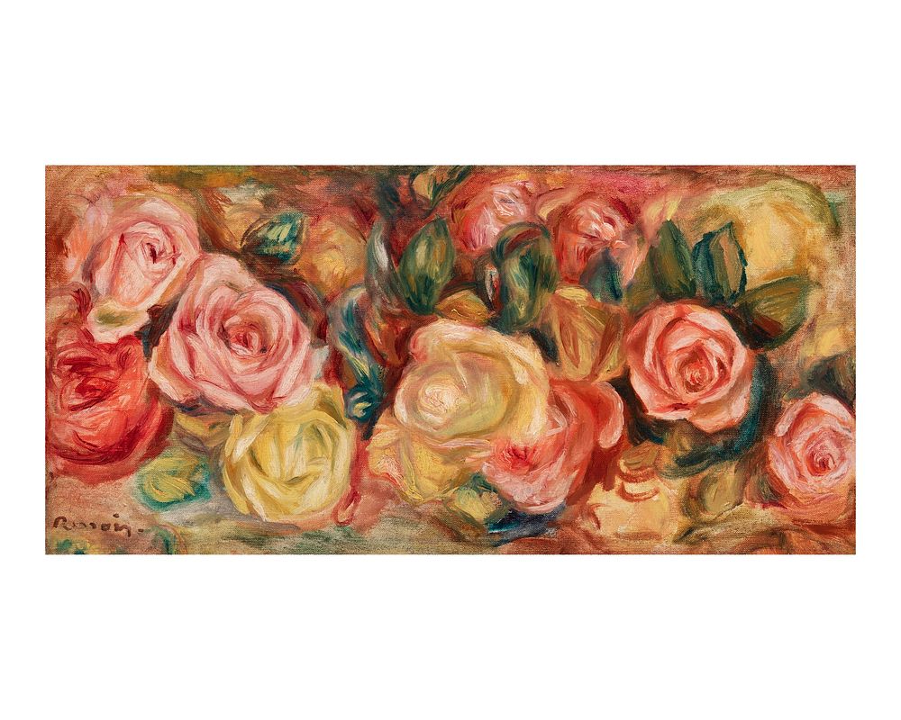 Pierre-Auguste Renoir roses art print, vintage flower painting