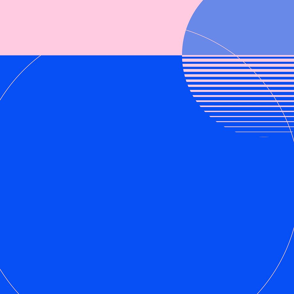 Geometric moon background vector in pink and blue