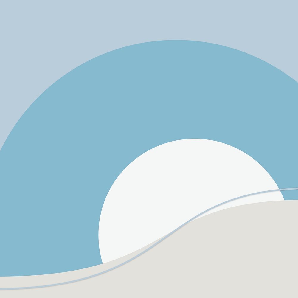 Blue wave background vector in bauhaus style