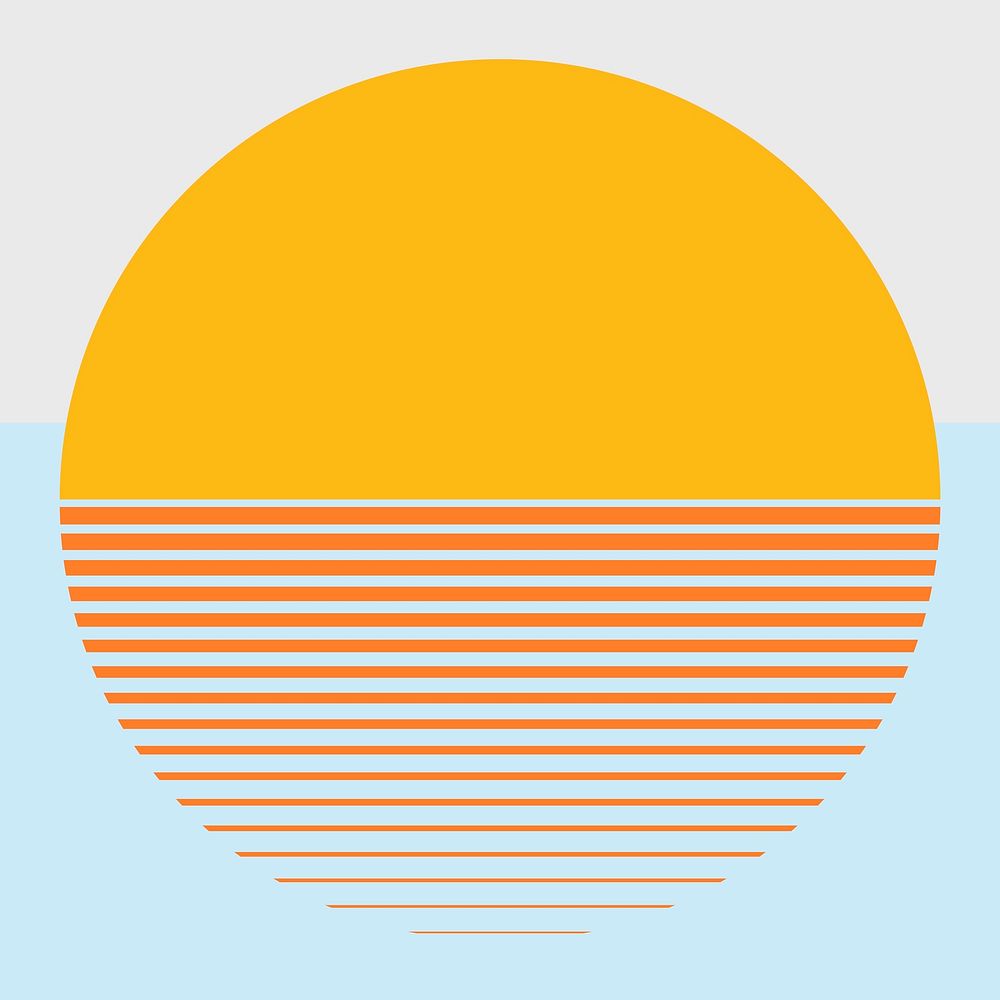 Sunset aesthetic background vector in orange