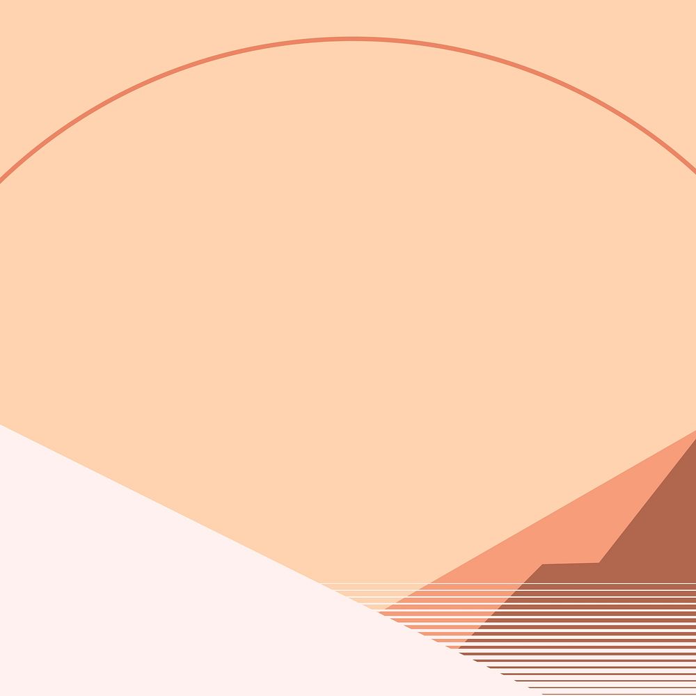 Sunset geometric mountain background vector in minimal style