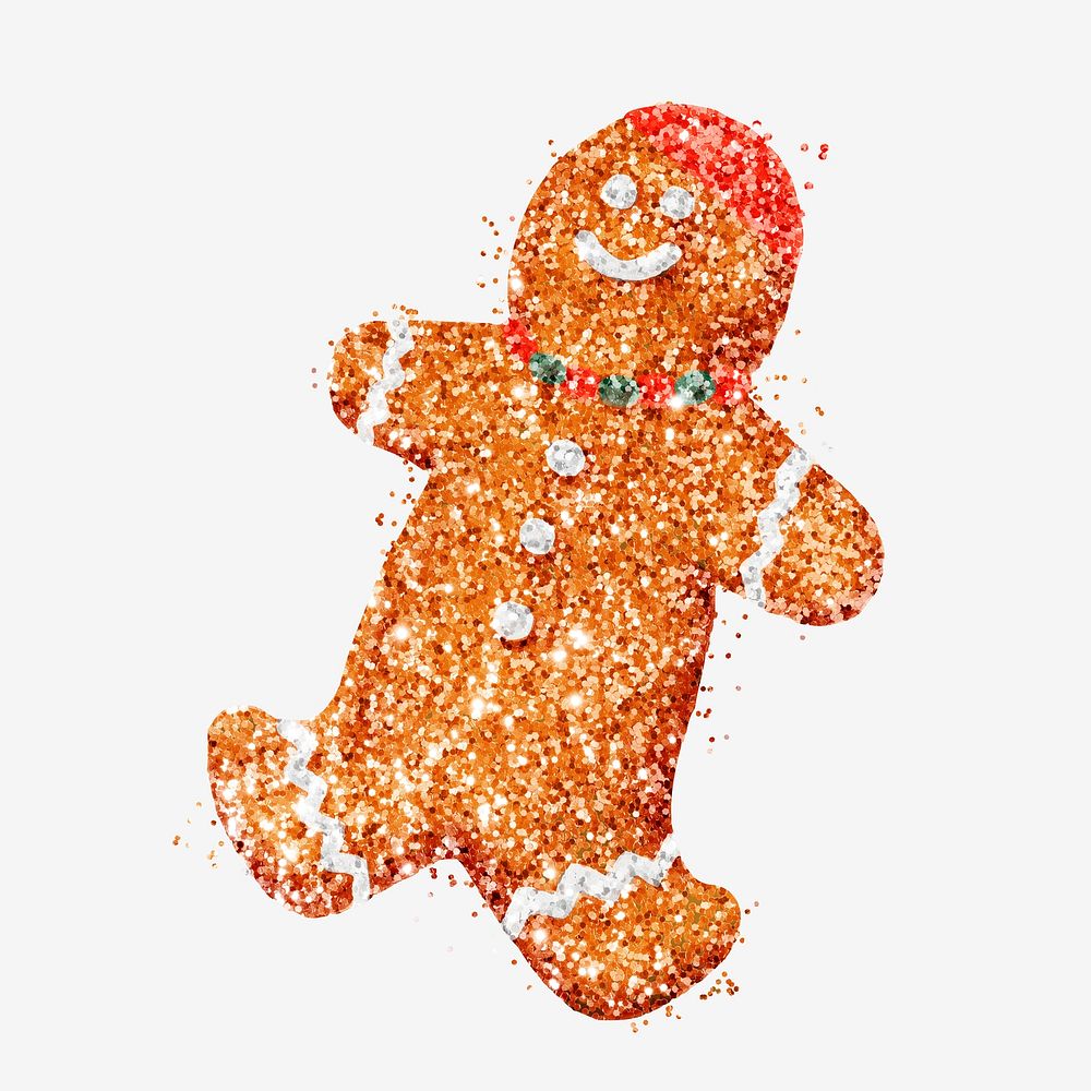 Christmas cookie glitter gingerbread illustration