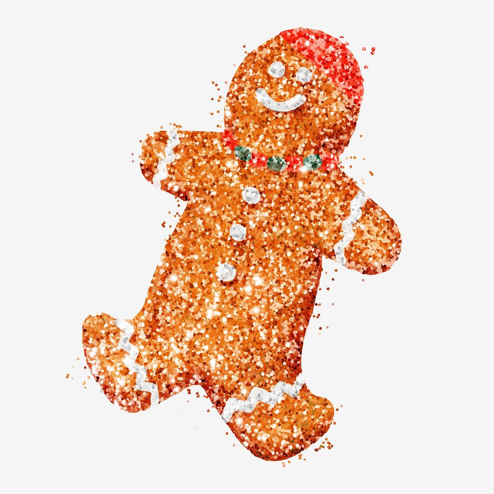 Christmas cookie glitter gingerbread vector