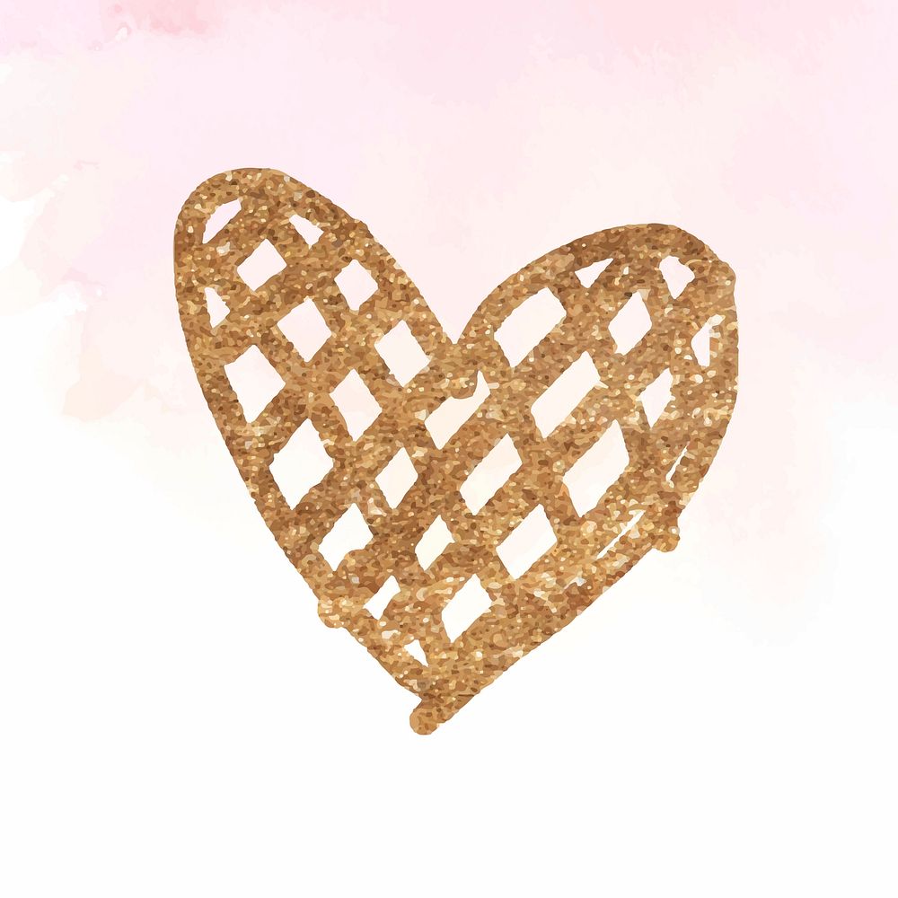 Glitter heart valentine's day vector icon 