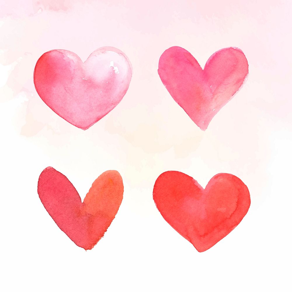 Pink heart collection vector valentine's day edition 