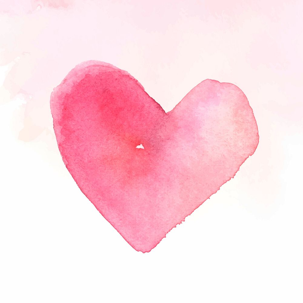 Pink watercolor heart icon vector valentine's day edition