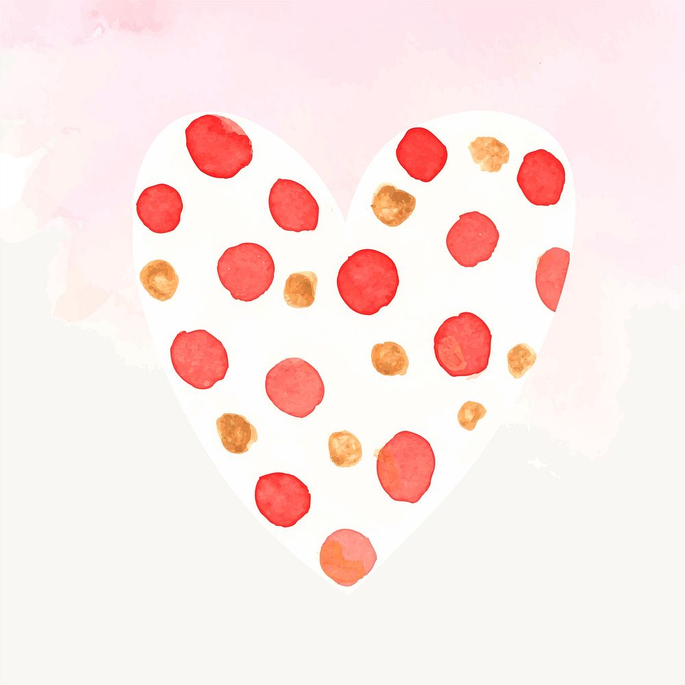 Striped watercolor heart-shaped psd icon 