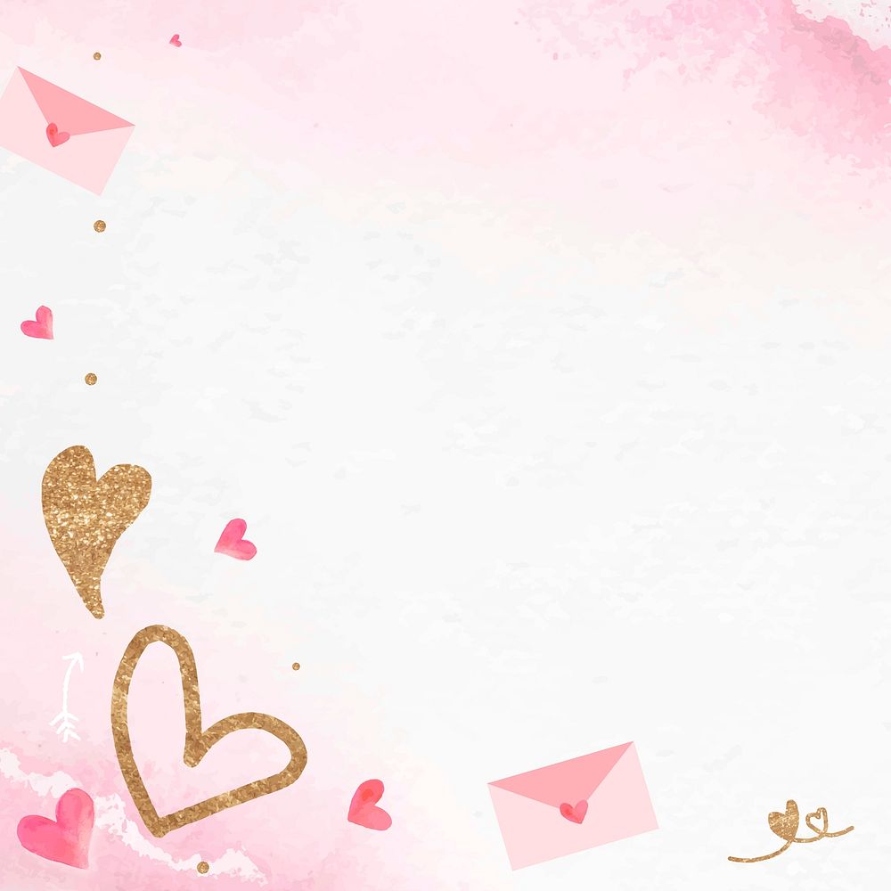 Valentine&rsquo;s love letter background vector with glittery heart