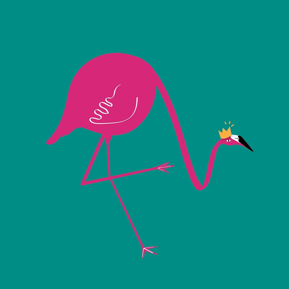 Pink flamingo bird illustration psd 