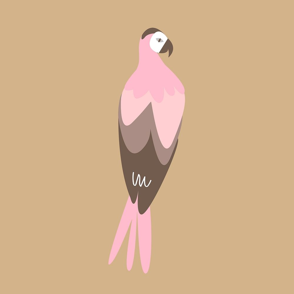 Pink macaw parrot illustration psd 