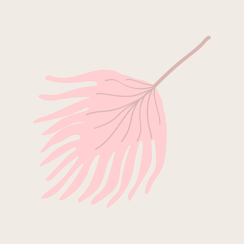 Pink fan palm illustration psd 