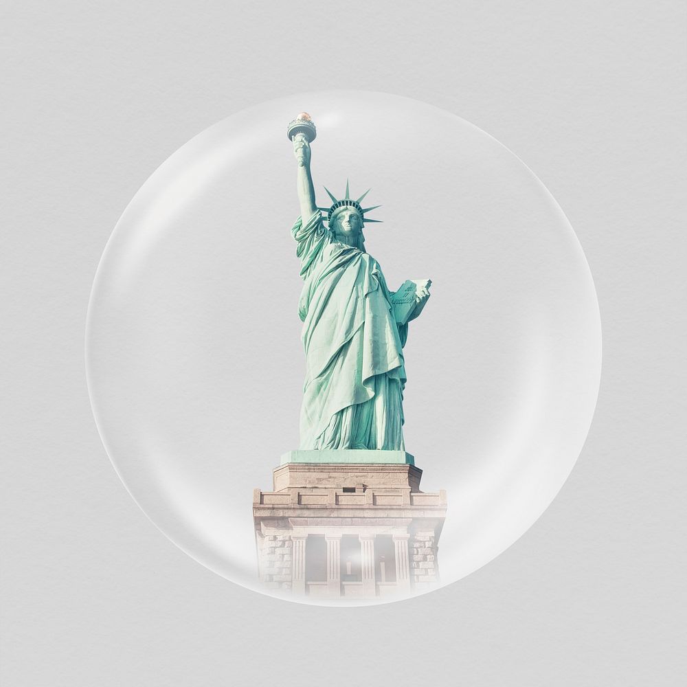 Statue of Liberty in bubble New York travel landmark