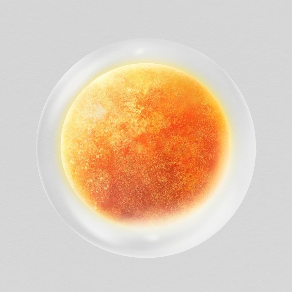 Planet Sun sticker, galaxy bubble, astronomy graphic psd