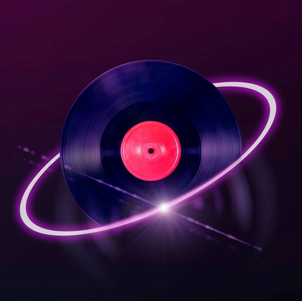 Record vinyl, vintage music object, technology graphic