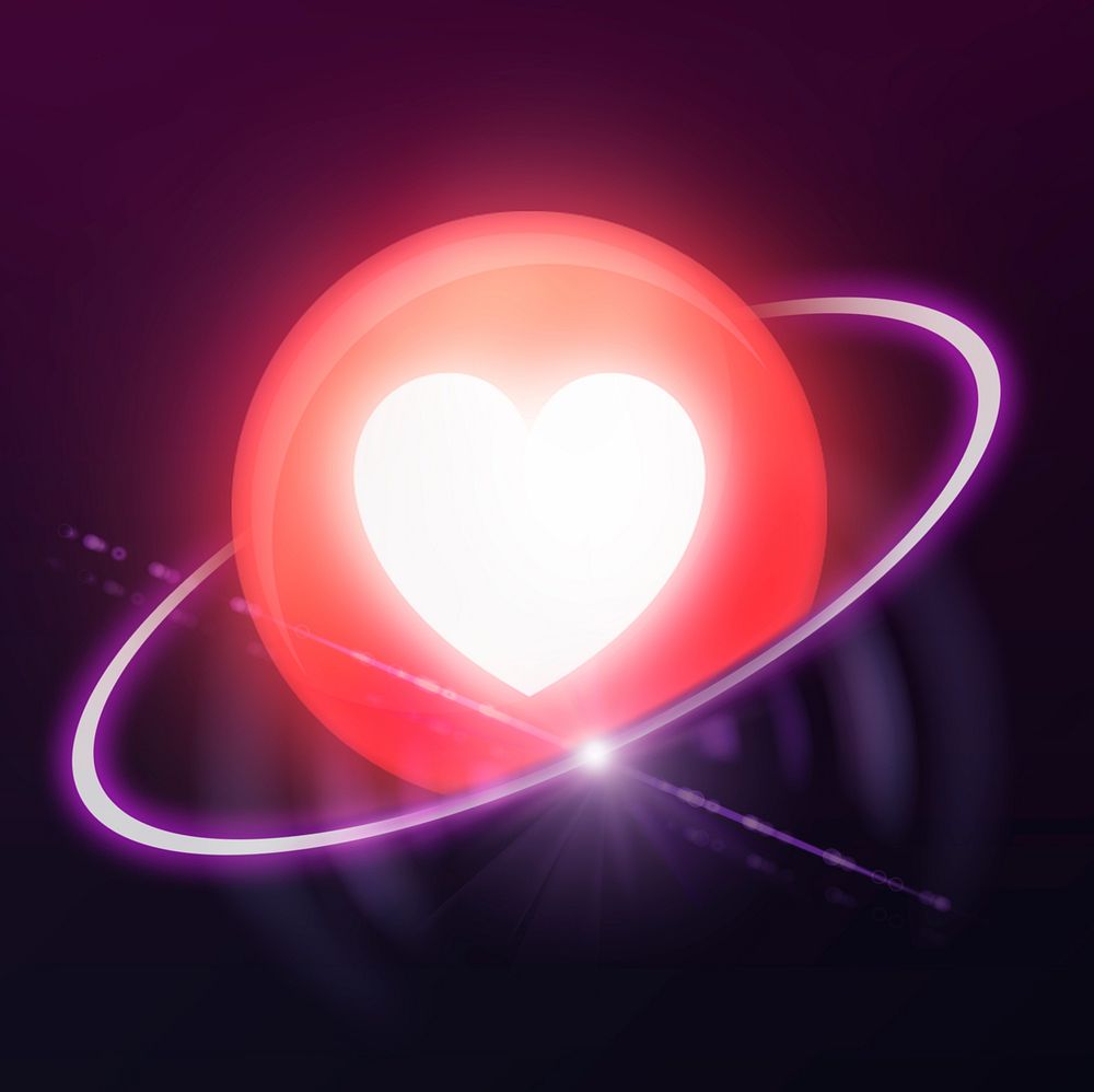 Heart reaction, digital 3D emoji, technology graphic