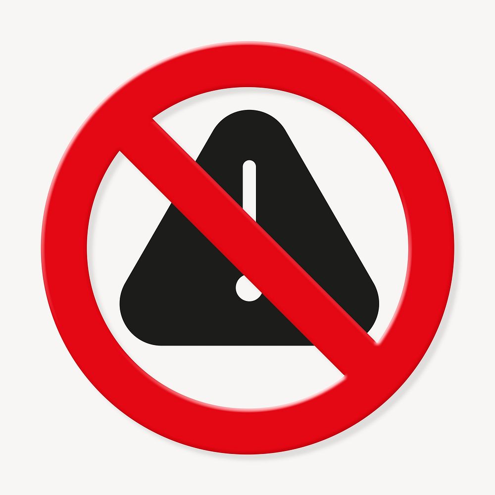 Prohibited sign no exclamation mark symbol psd