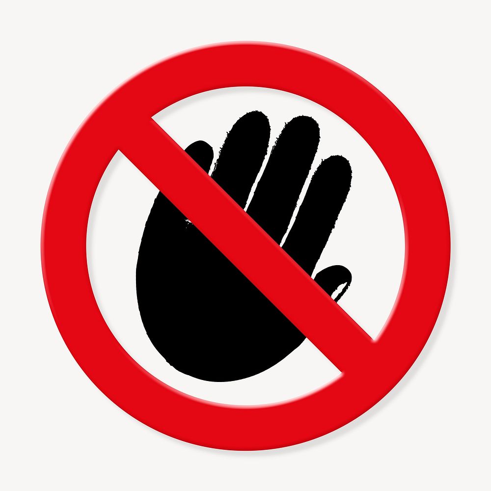 Prohibited sign no hand symbol psd