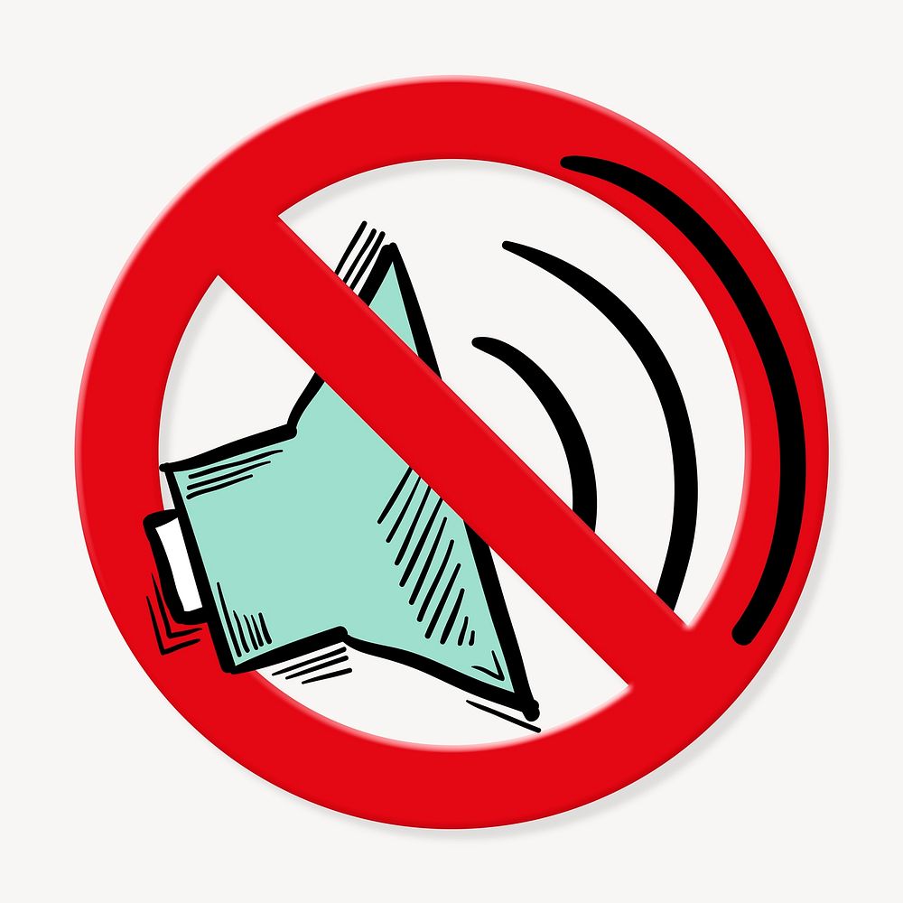 Prohibited sign no noise symbol psd