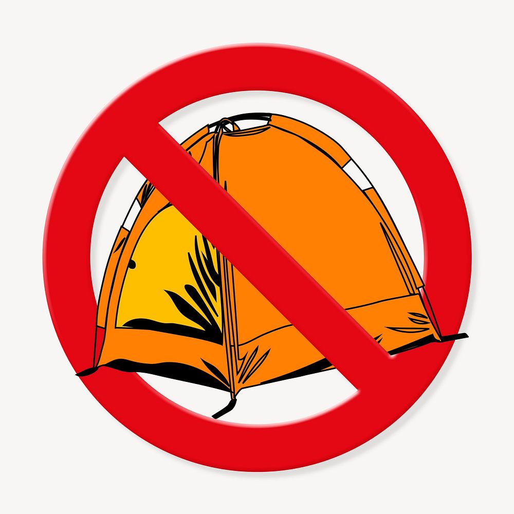 Prohibited sign no tent symbol psd