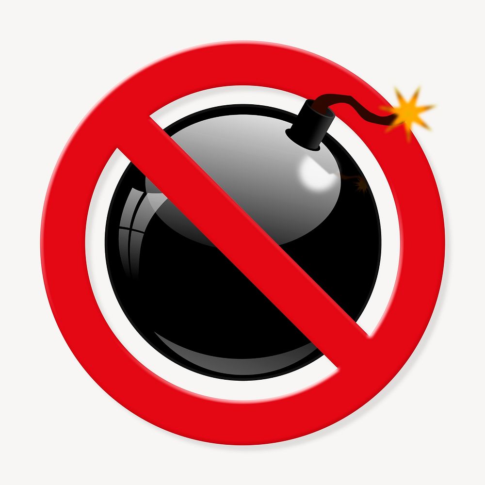 No bomb, prohibition sign illustration
