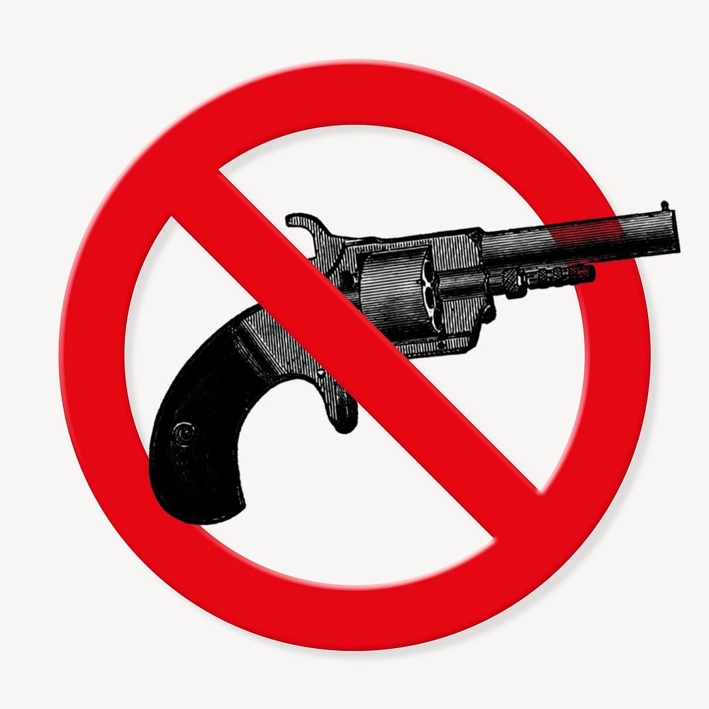 Prohibited sign no gun symbol psd