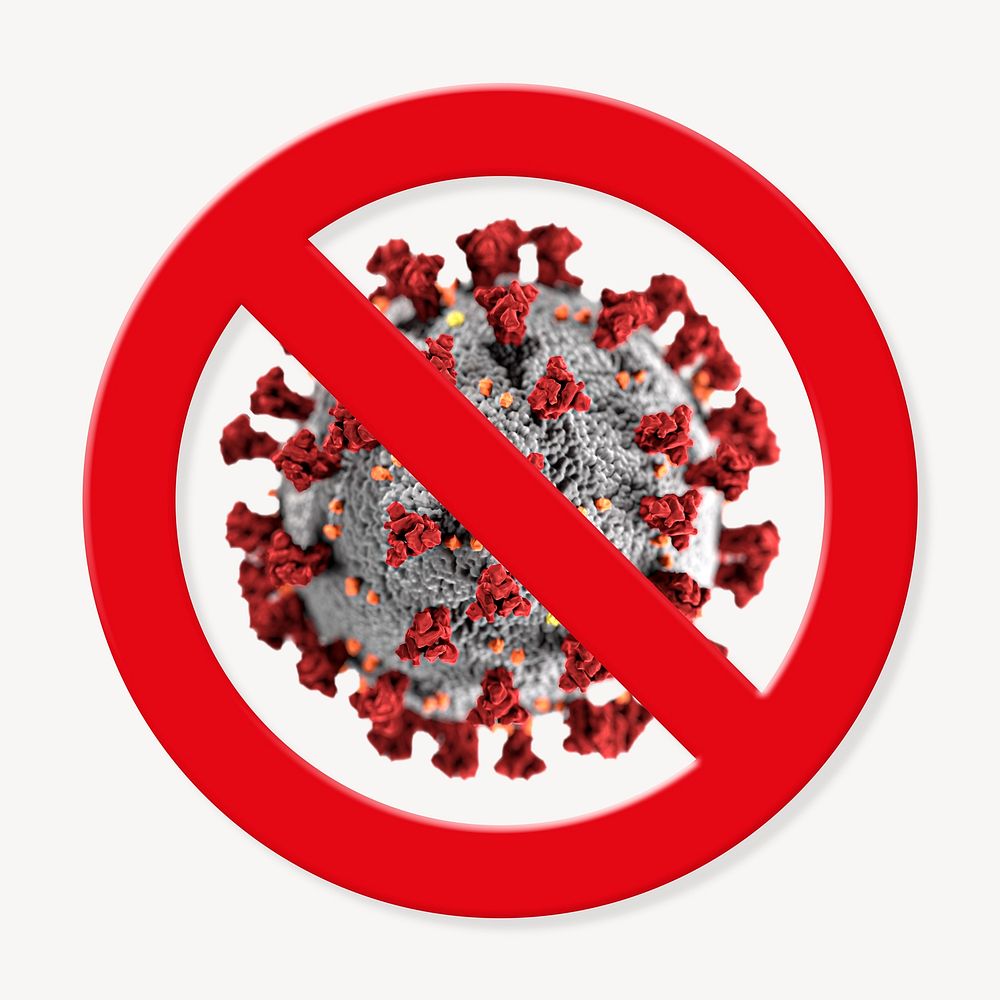 No germ, prohibition sign graphic