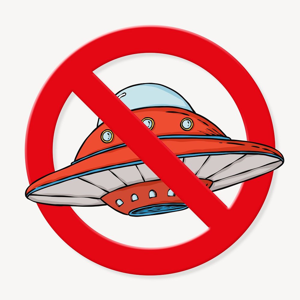 No ufo, prohibition sign illustration